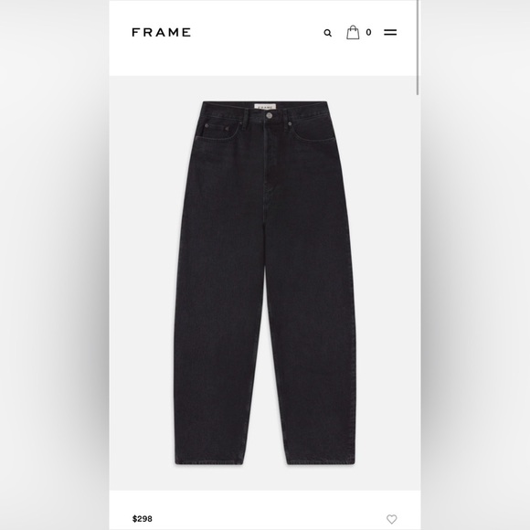 FRAME Low Slung Barrel Jeans in Black SOLD OUT Size 29 NWT $278 - Picture 7 of 10